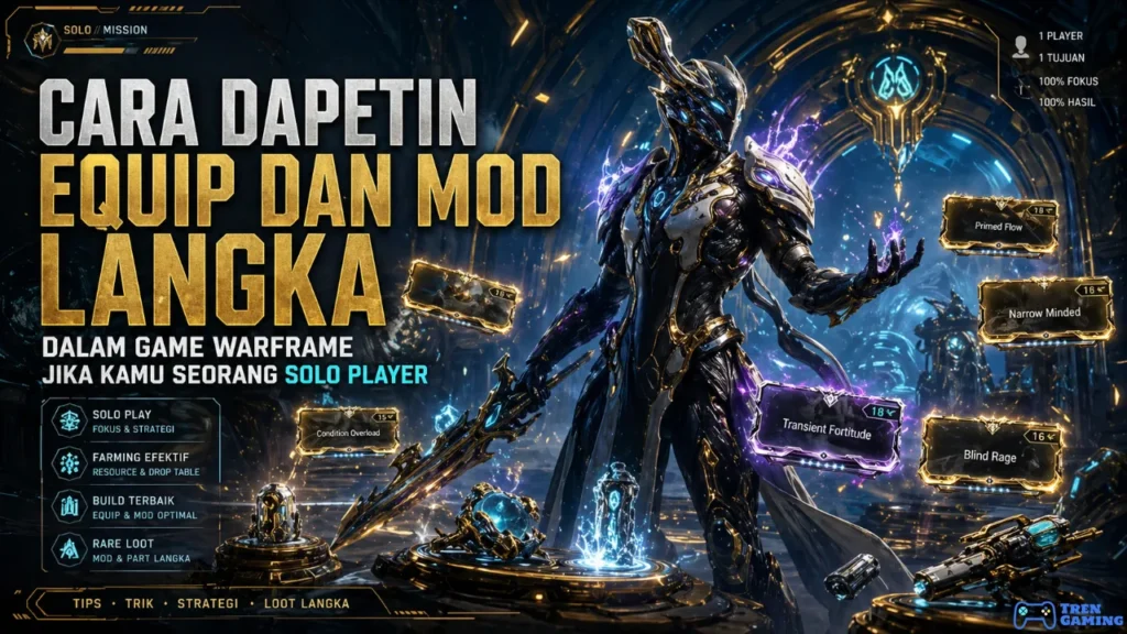 Cara Dapetin Equip dan Mod Langka dalam Game Warframe Jika Kamu Seorang Solo Player