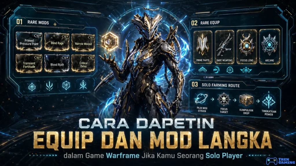 Cara Dapetin Equip dan Mod Langka dalam Game Warframe Jika Kamu Seorang Solo Player