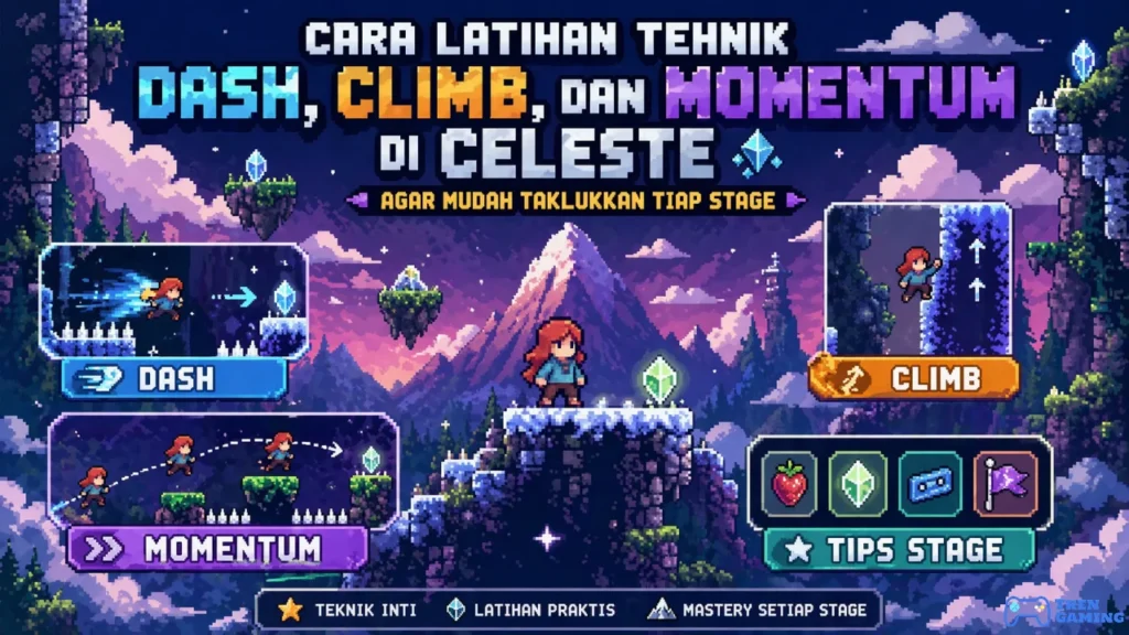 Cara Latihan Tehnik Dash, Climb, dan Momentum di Celeste Agar Mudah Taklukkan Tiap Stage