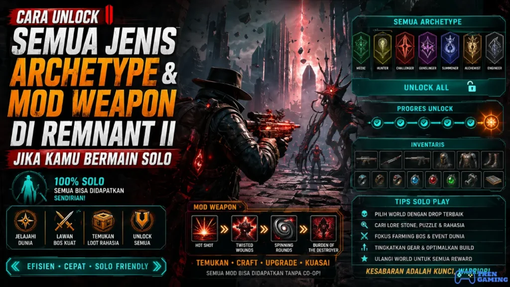 Cara Unlock Semua Jenis Archetype & Mod Weapon di Remnant II Jika Kamu Bermain Solo