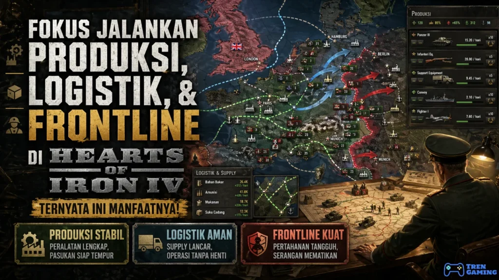 Fokus Jalankan Produksi, Logistik, & Frontline di Hearts of Iron IV