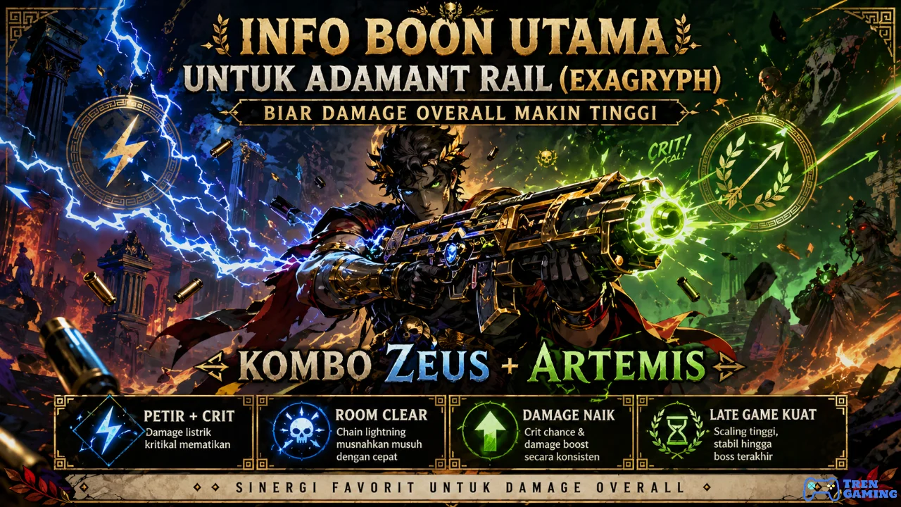 Info Boon Utama untuk Adamant Rail (Exagryph) di Hades PS4 Biar Damage Overall Makin Tinggi