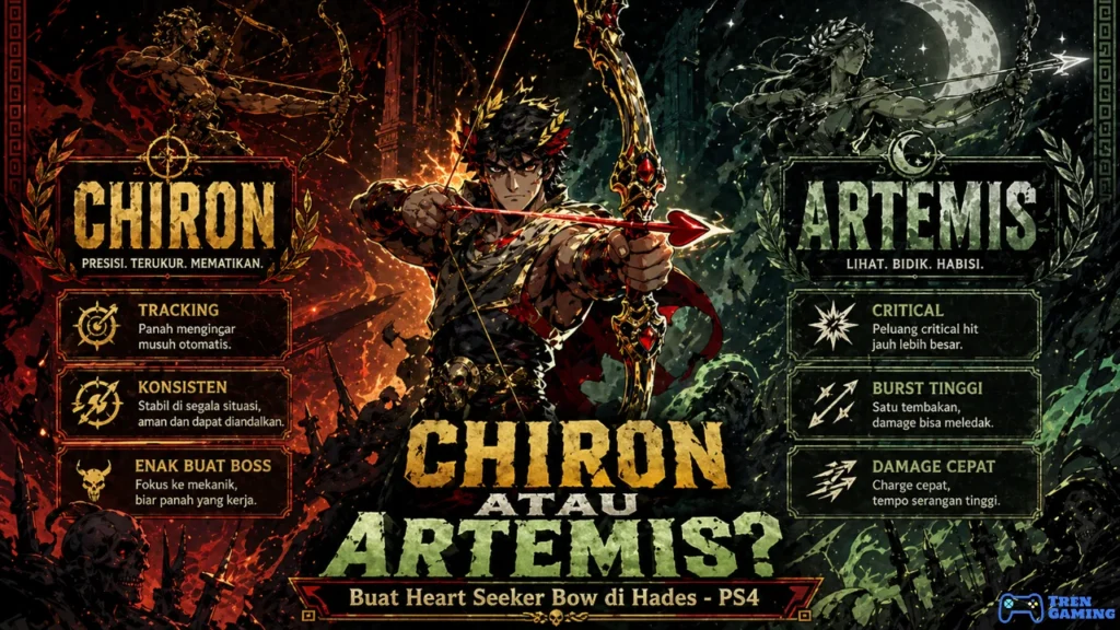 Mending Pilih Berkah Chiron atau Artemis Buat Heart Seeker Bow (Hades - PS4)?