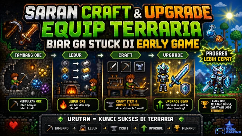 Saran Craft & Upgrade Equip Terraria Biar Ga Stuck di Early Game