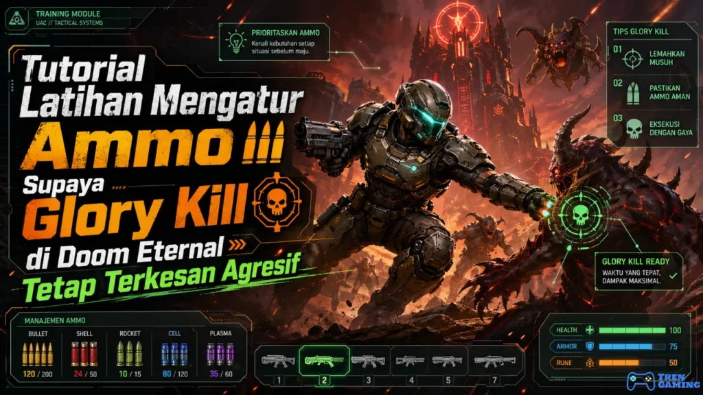 Tutorial Latihan Mengatur Ammo Supaya Glory Kill di Doom Eternal Tetap Terkesan Agresif