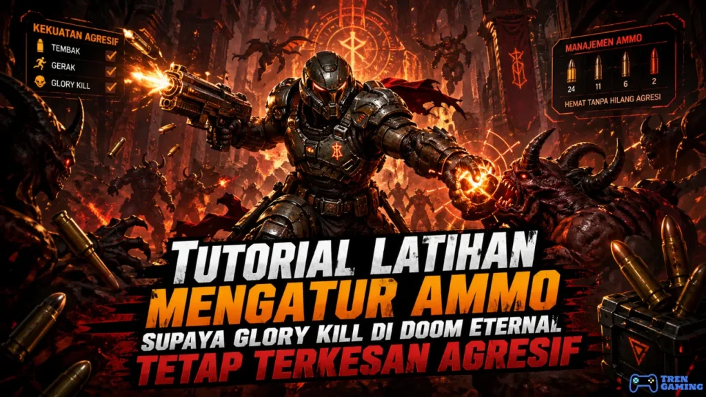 Tutorial Latihan Mengatur Ammo Supaya Glory Kill di Doom Eternal Tetap Terkesan Agresif
