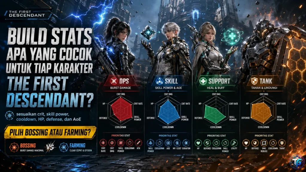 Build Stats Apa yang Cocok untuk Tiap Karakter The First Descendant? Pilih Bossing atau Farming?