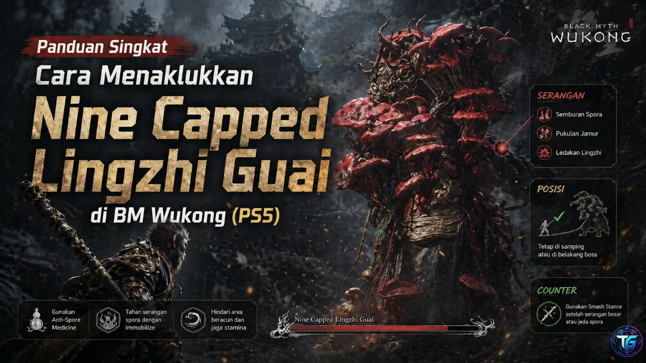 Panduan Singkat Cara Menaklukkan Nine Capped Lingzhi Guai di BM Wukong (PS5)