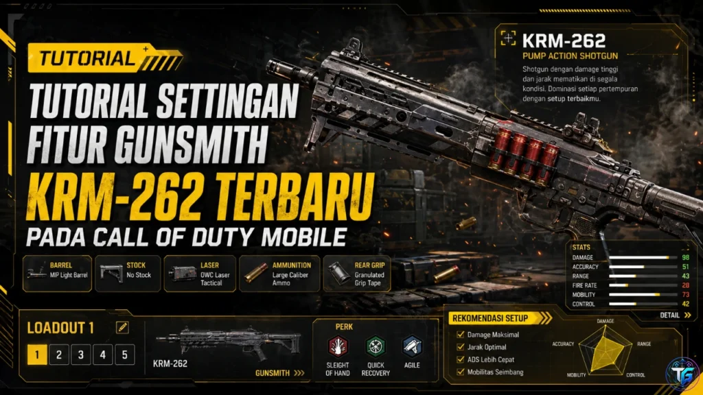 Tutorial Settingan Fitur Gunsmith KRM 262 Terbaru Pada Call of Duty Mobile